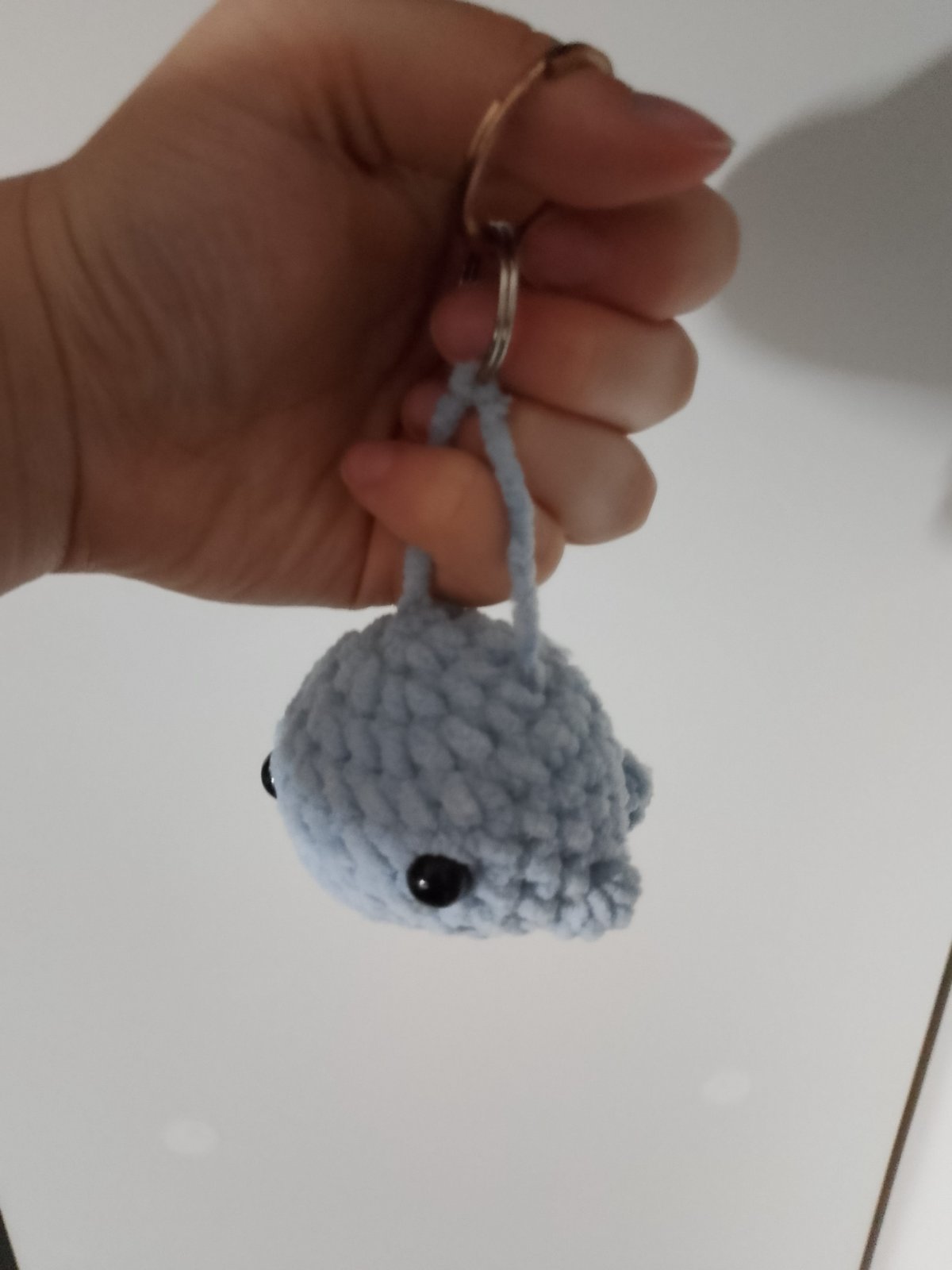 porte clé baleine au crochet fait main
