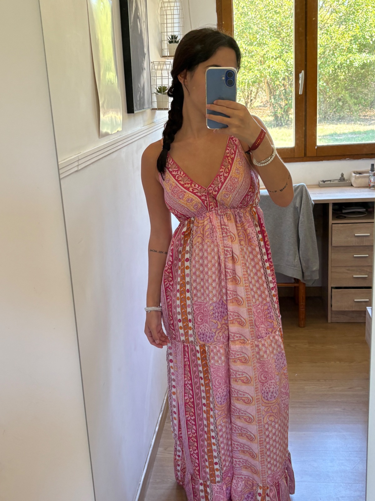 Robe Bohème Rose Fushia